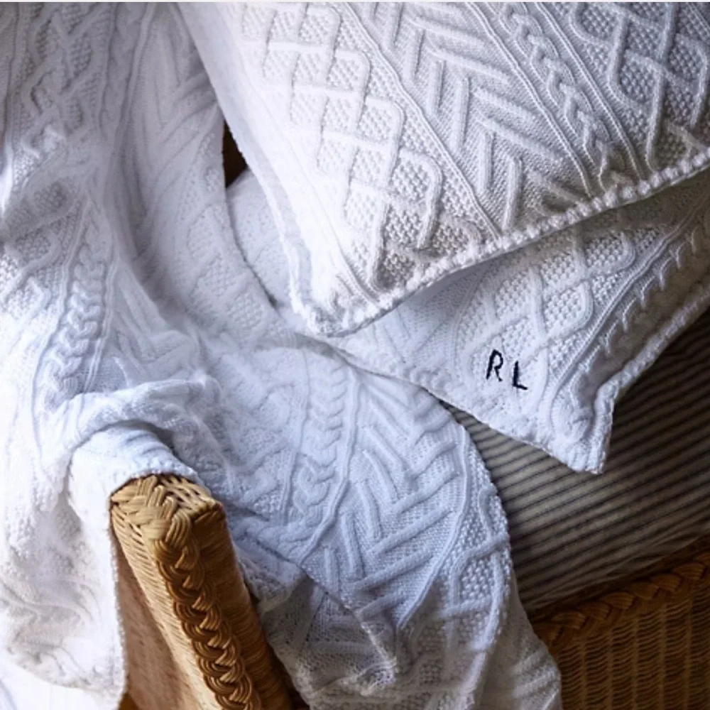 Ralph Lauren Home Highland Throw Pillow 20x20 White NWT